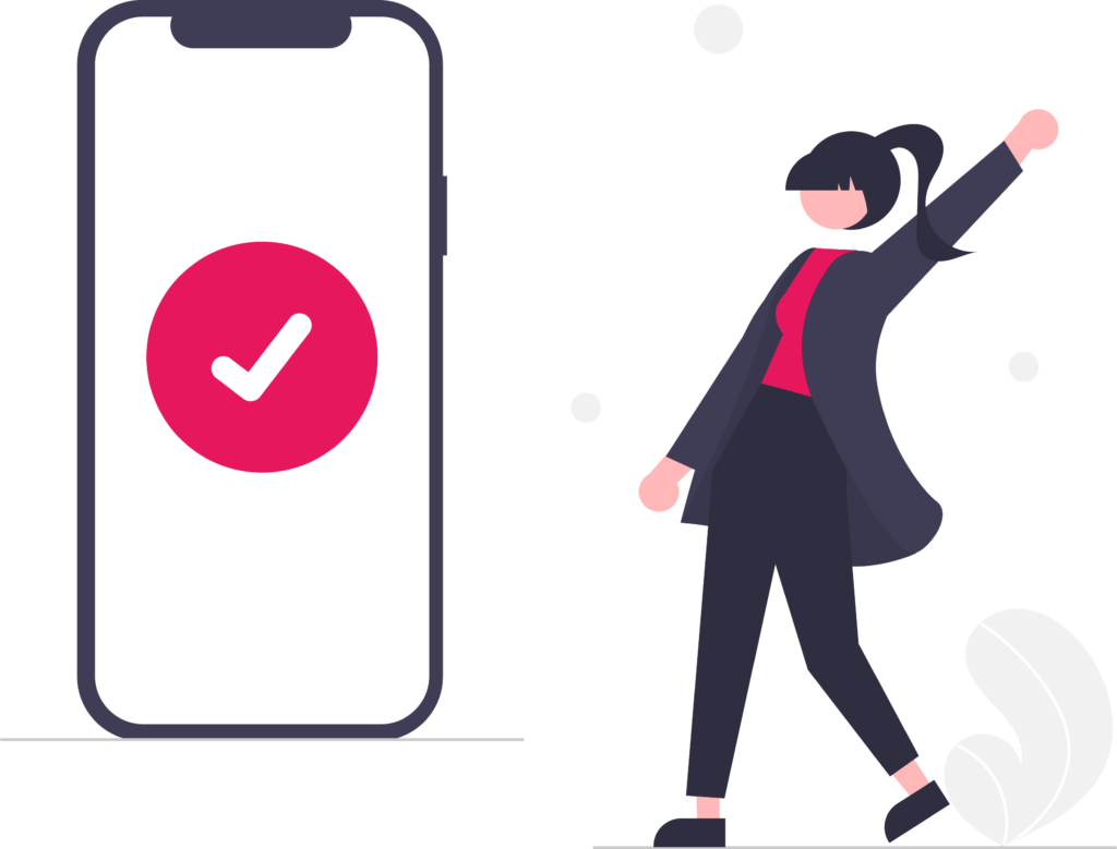 cartoon woman with her arm up because her transaction has complete cartoon woman with her arm up because her transaction has complete