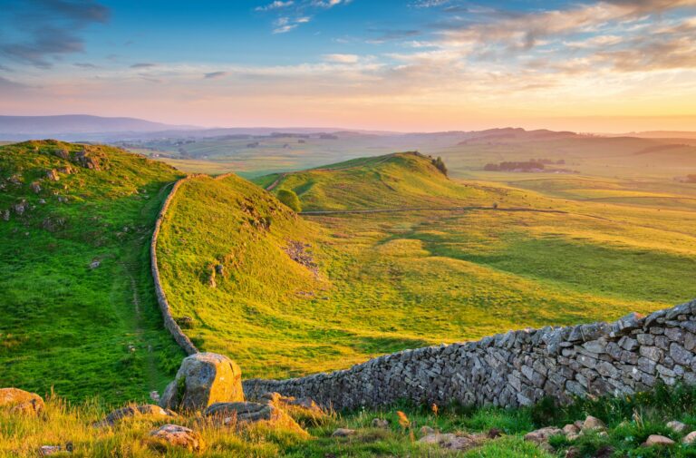 Hadrian's Wall is a World Heritage Site in the beautiful Northumberland National Park. Popular with walkers along the Hadrian's Wall Path and Pennine Way