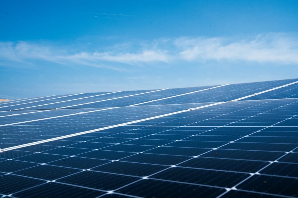 solar panels against blue sky representing seg [smart export guarantee]