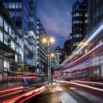 Bustling streets of Central London representing Electric Vehicles
