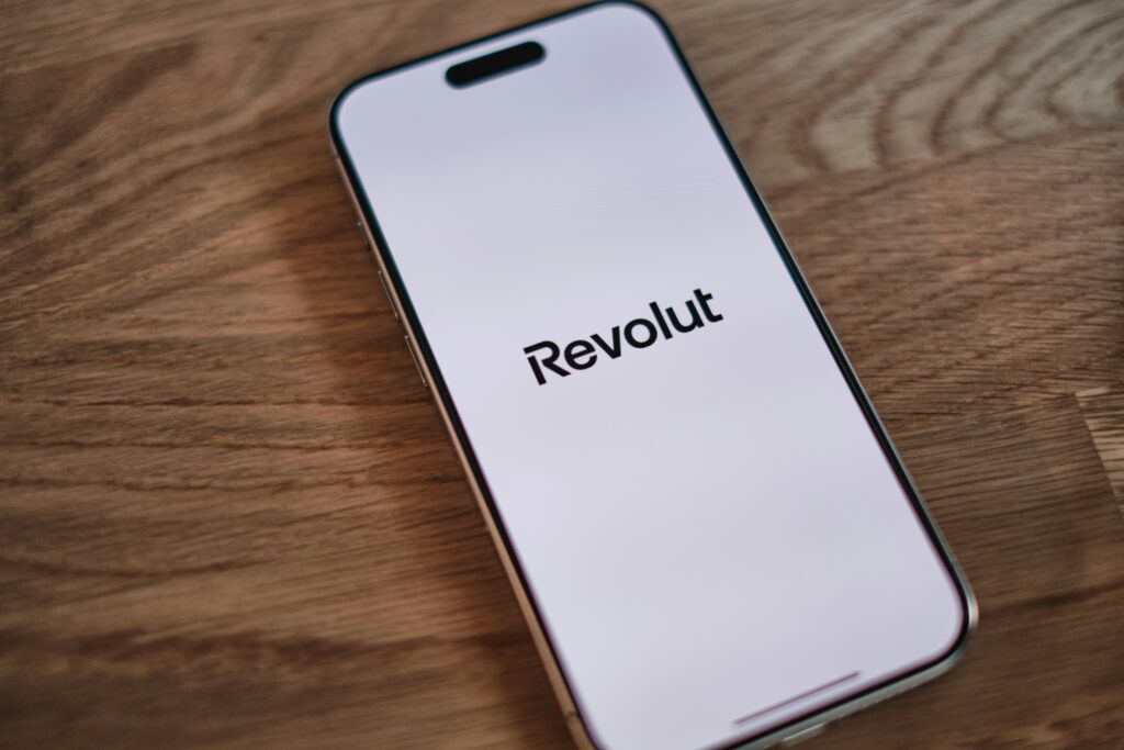 Revolut Bank logo on apple iphone