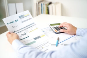 Electric bill statement representing out of contract rates